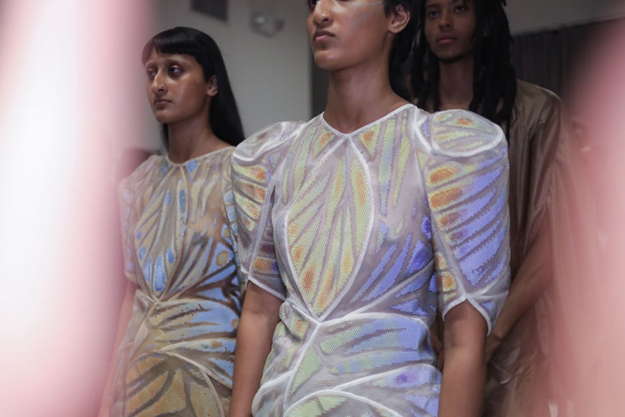 Experiments in 3-D Printing Yield Iridescent Fashion - Metropolis