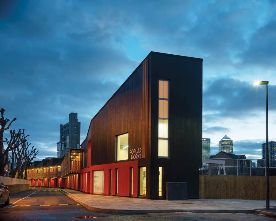 Poplar Works Adams And Sutherland Architects|24 Detail Of North End|Poplar Works Adams And Sutherland Architects|32 Manufacturing Unit 3|Poplar Works Adams And Sutherland Architects|Poplar Works Adams And Sutherland Architects|Poplar Works Adams And Sutherland Architects|16 Aerial Night View Looking South