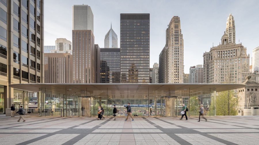 The Roof of the New Apple Store in Downtown Chicago Looks Like a Giant  MacBook