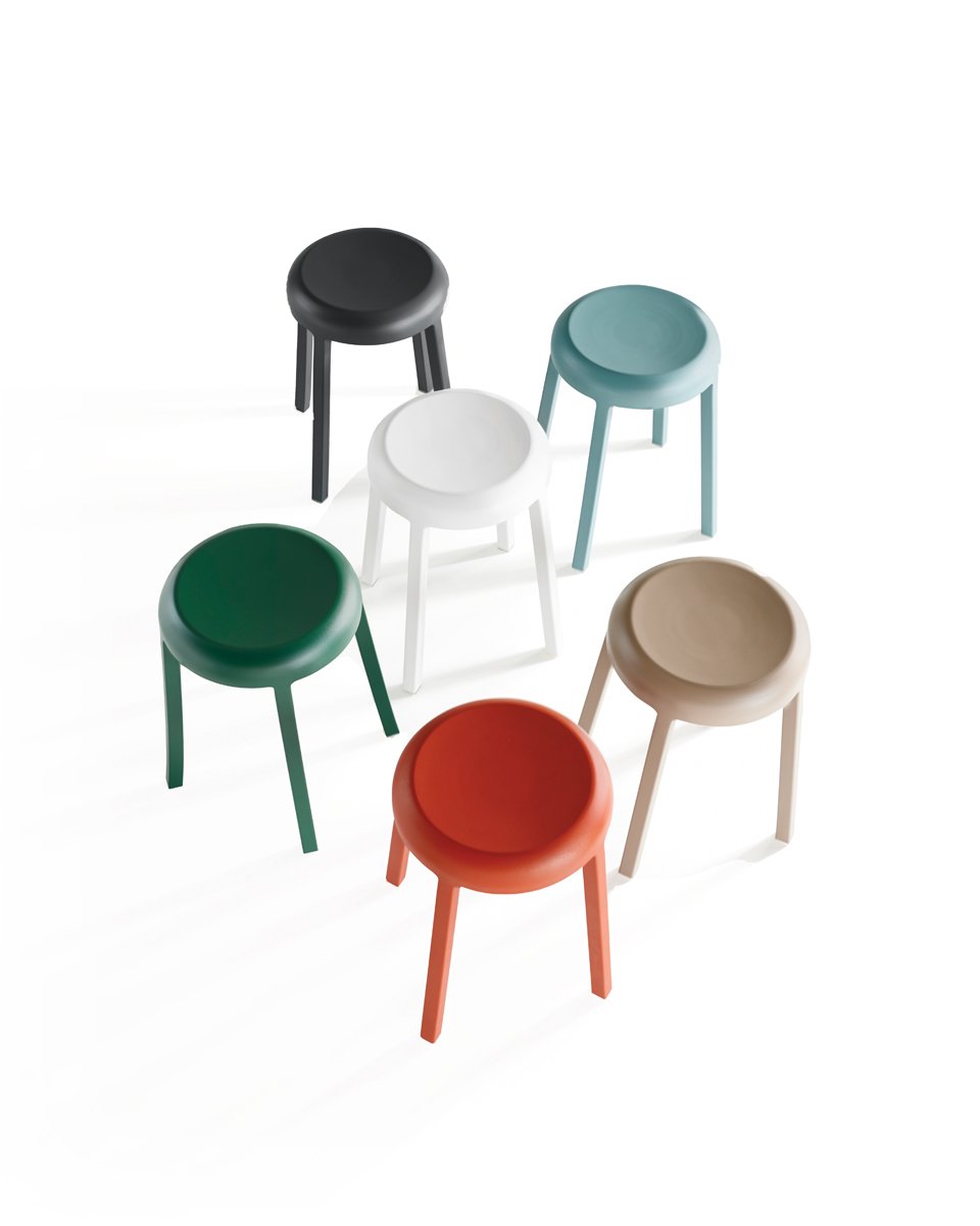 24 Emeco Za Small Stools Colors Top View