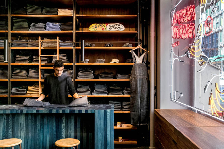 Denim Covers The Shelvesand Wallsat This Soho Retailer Metropolis