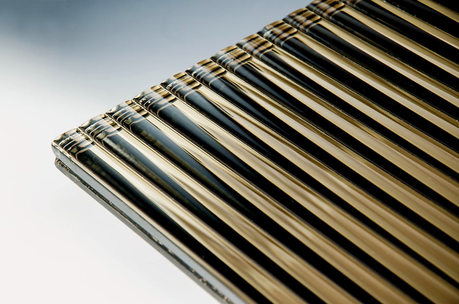 Fluted Bronze Silvered Architectural Cast Glass is great for building