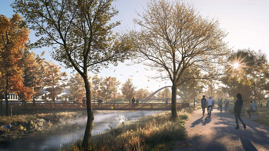 6 Unity Park Pedestrian Bridge Rendering By Mksk Studios