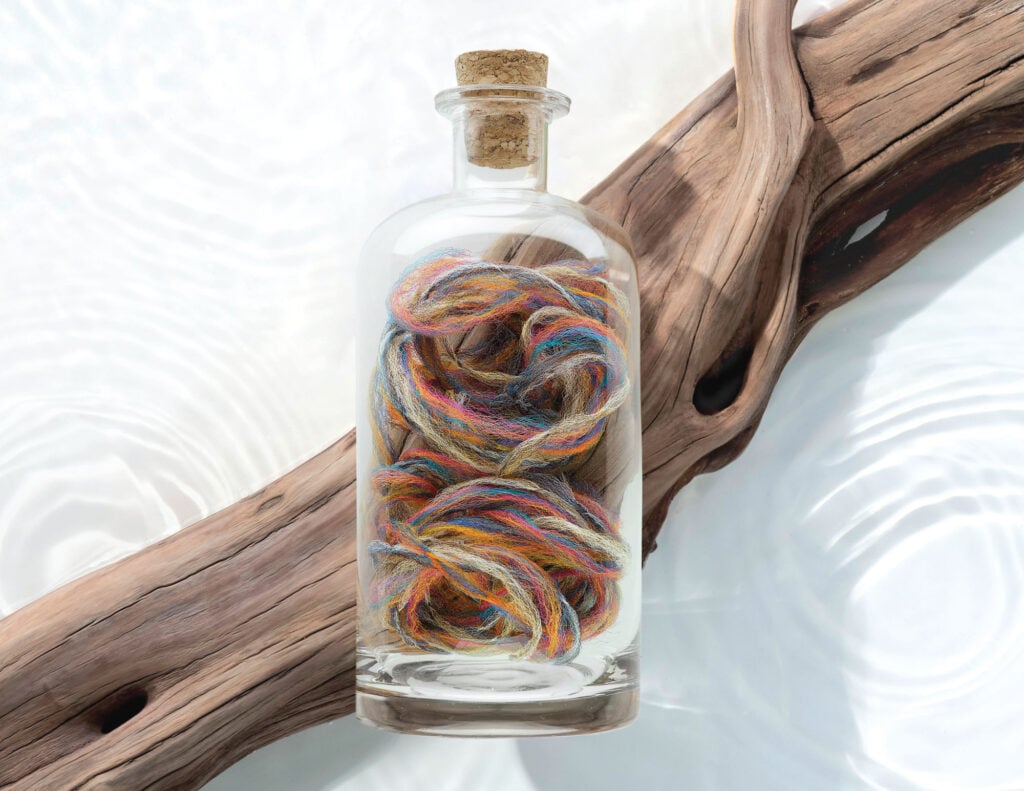 fibers in a glass jar