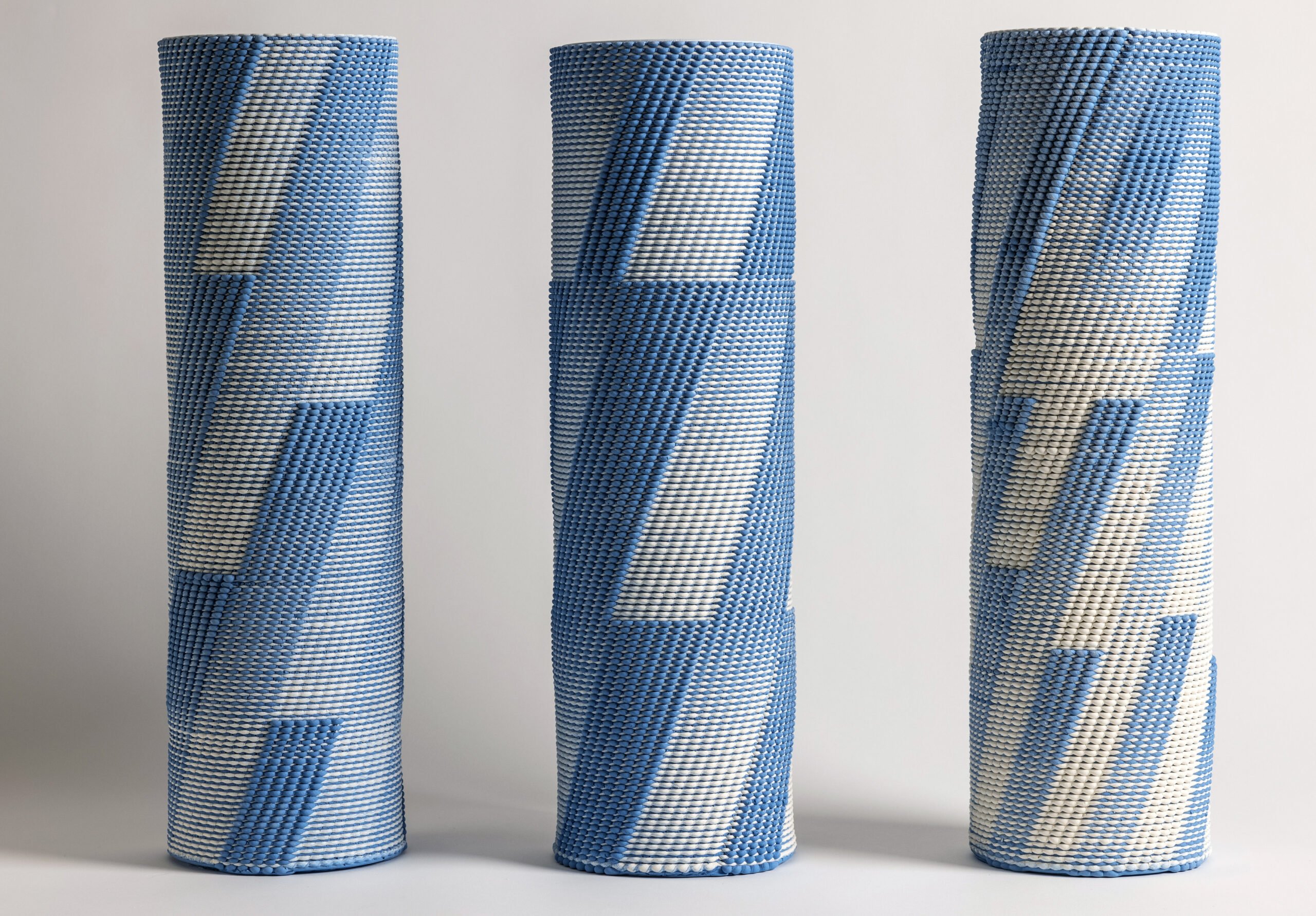 Three 3D printed ceramics vases