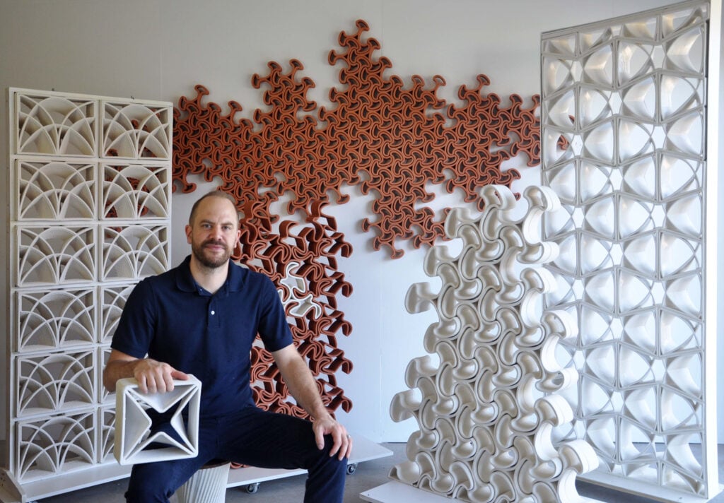 Brian Peters in his ceramics studio