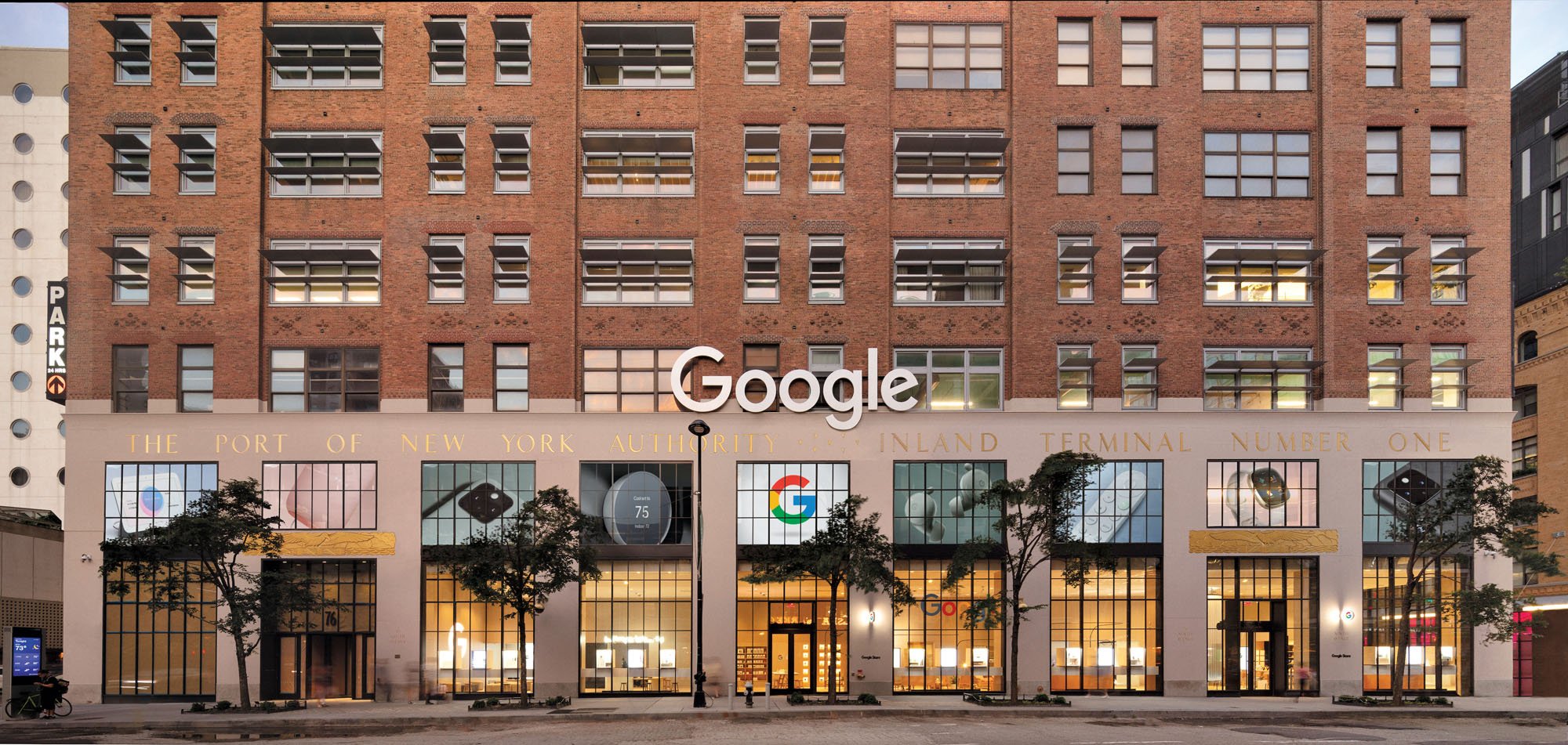 The facade of the google store