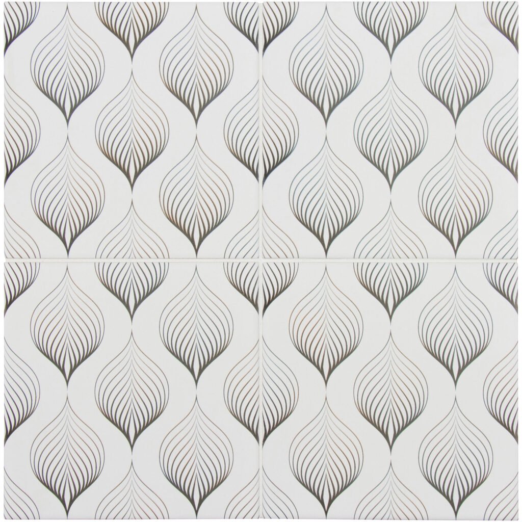 patterned black and white tile