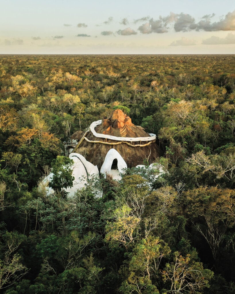 view of sfer-ik in the jungle from the air