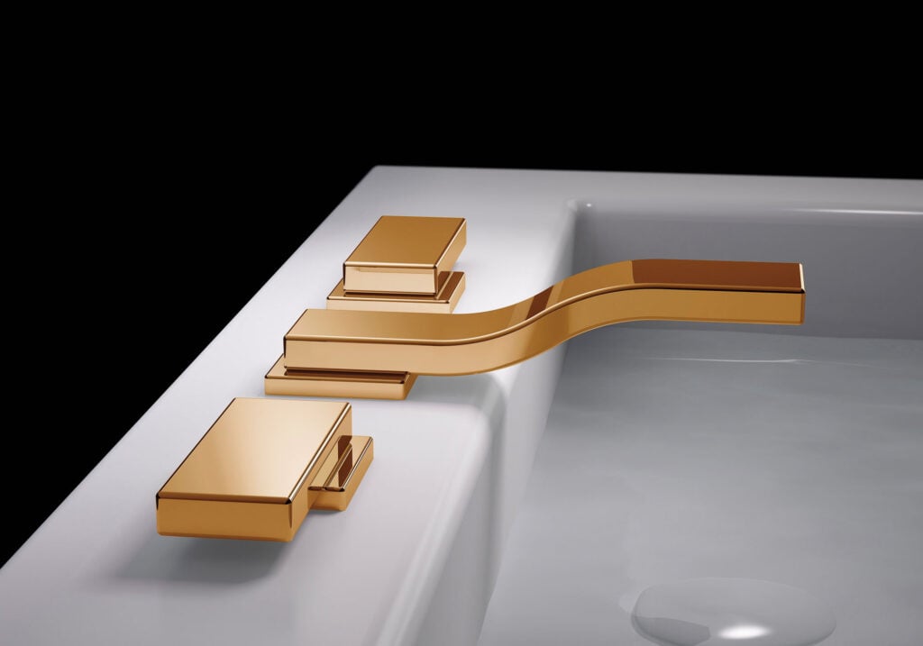 polished gold faucet