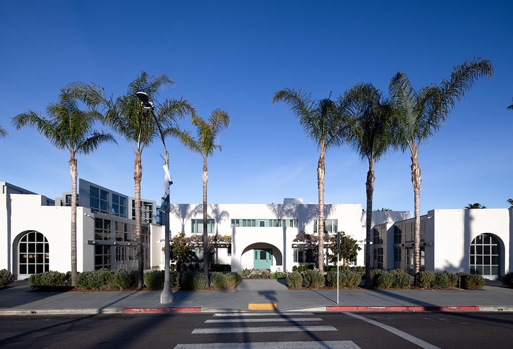 Museum of Contemporary Art San Diego original Irving Gill Facade, minus VSBA's quirky colonnade. IMAGE ©NICHOLAS VENEZIA