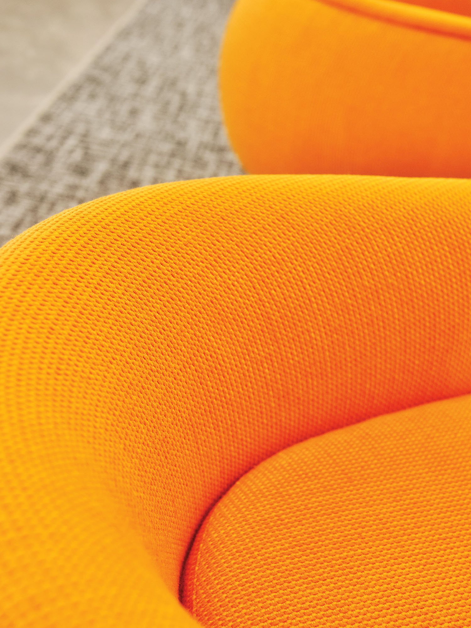 detail of an orange chair