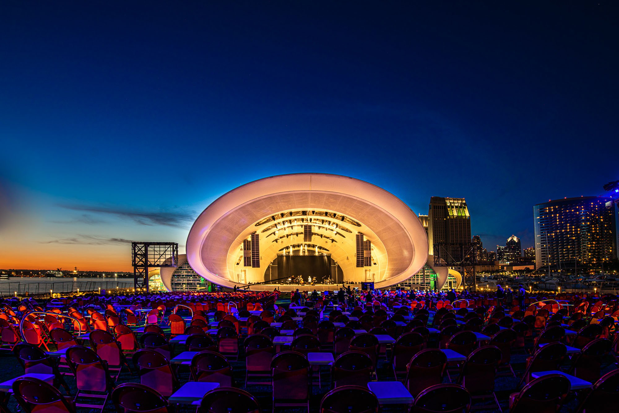 rady shell at dusk