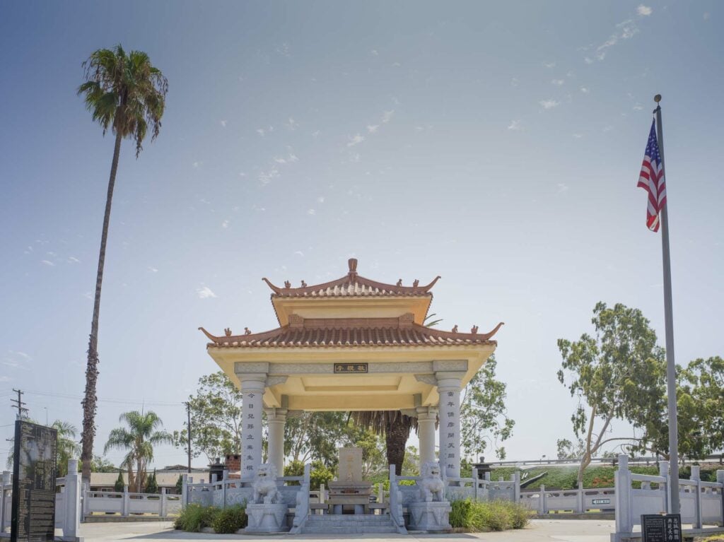 a pagoda in a chinese cemetery 