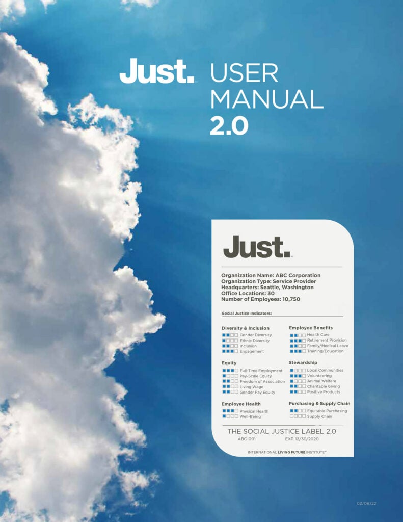 an image of the Just Label user manual