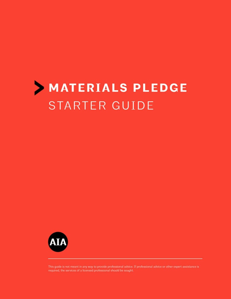 An image of the AIA materials pledge starter guide