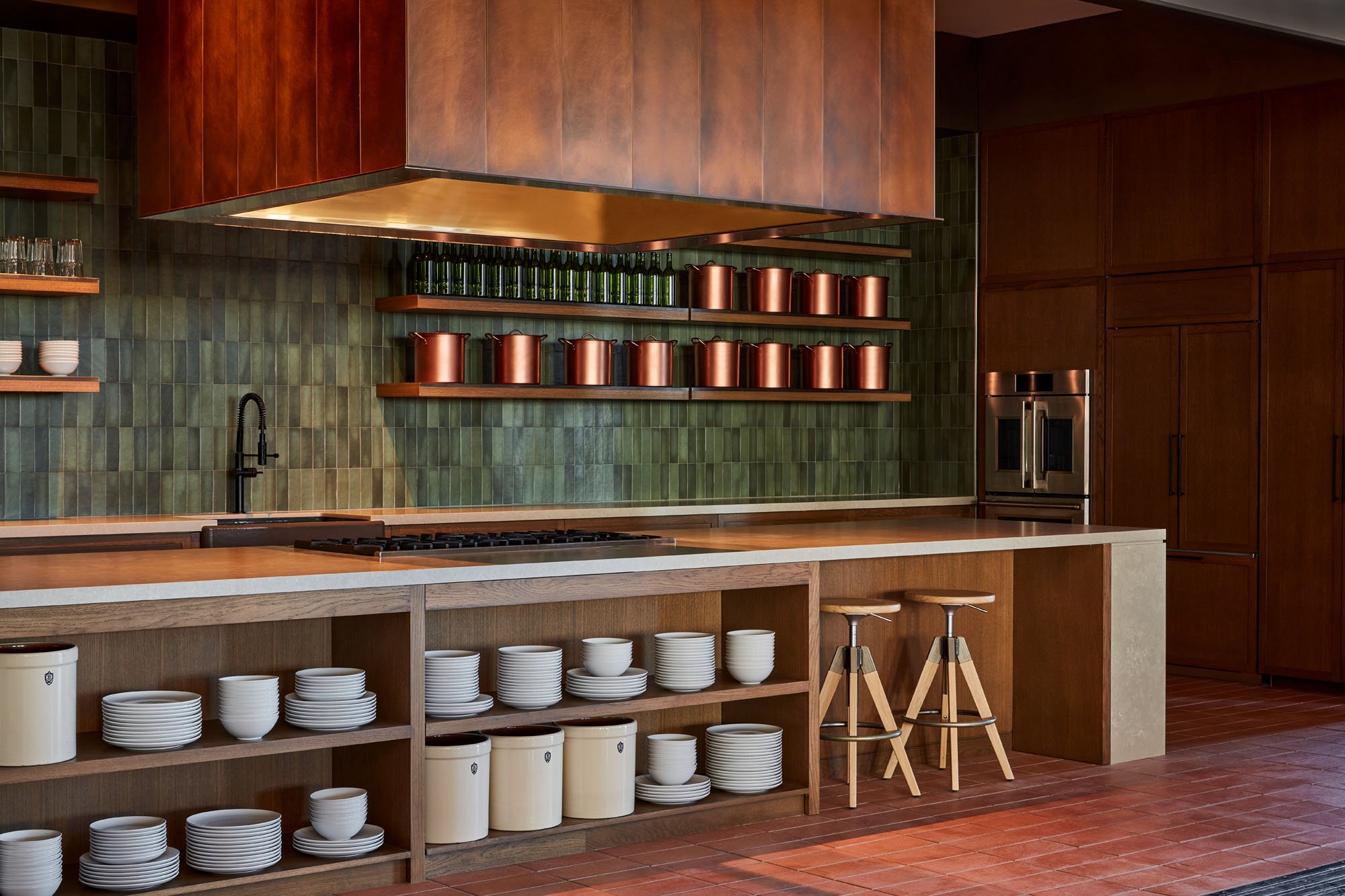 a detail photograph of the city harvest demonstration kitchen designed by Rockwell group