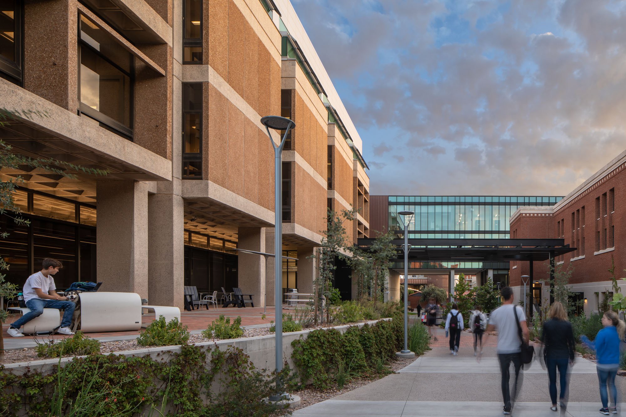 exterior of academic buildings at the university of arizona student success district 