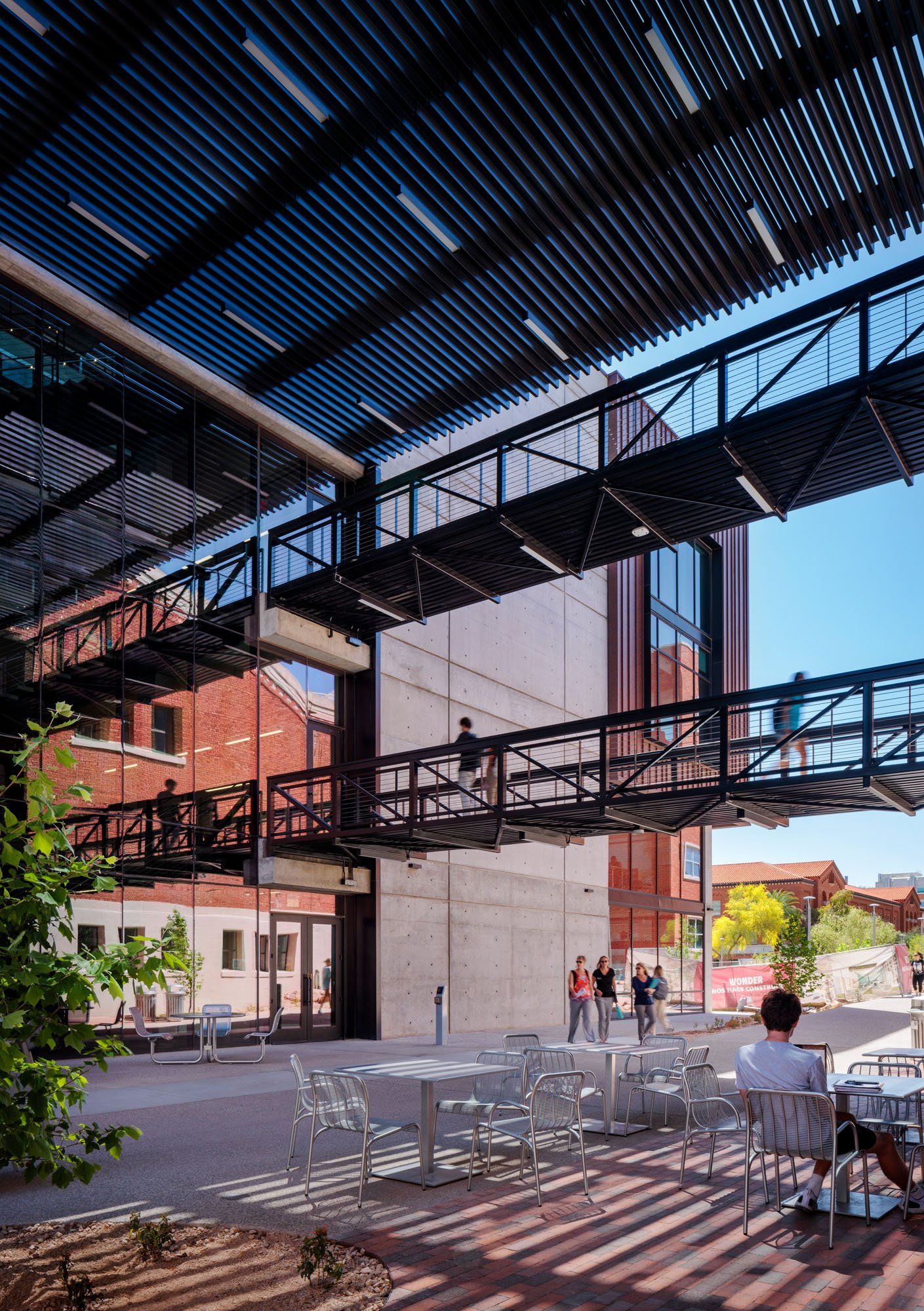 students use an elevated walkway near the university of arizona ssd