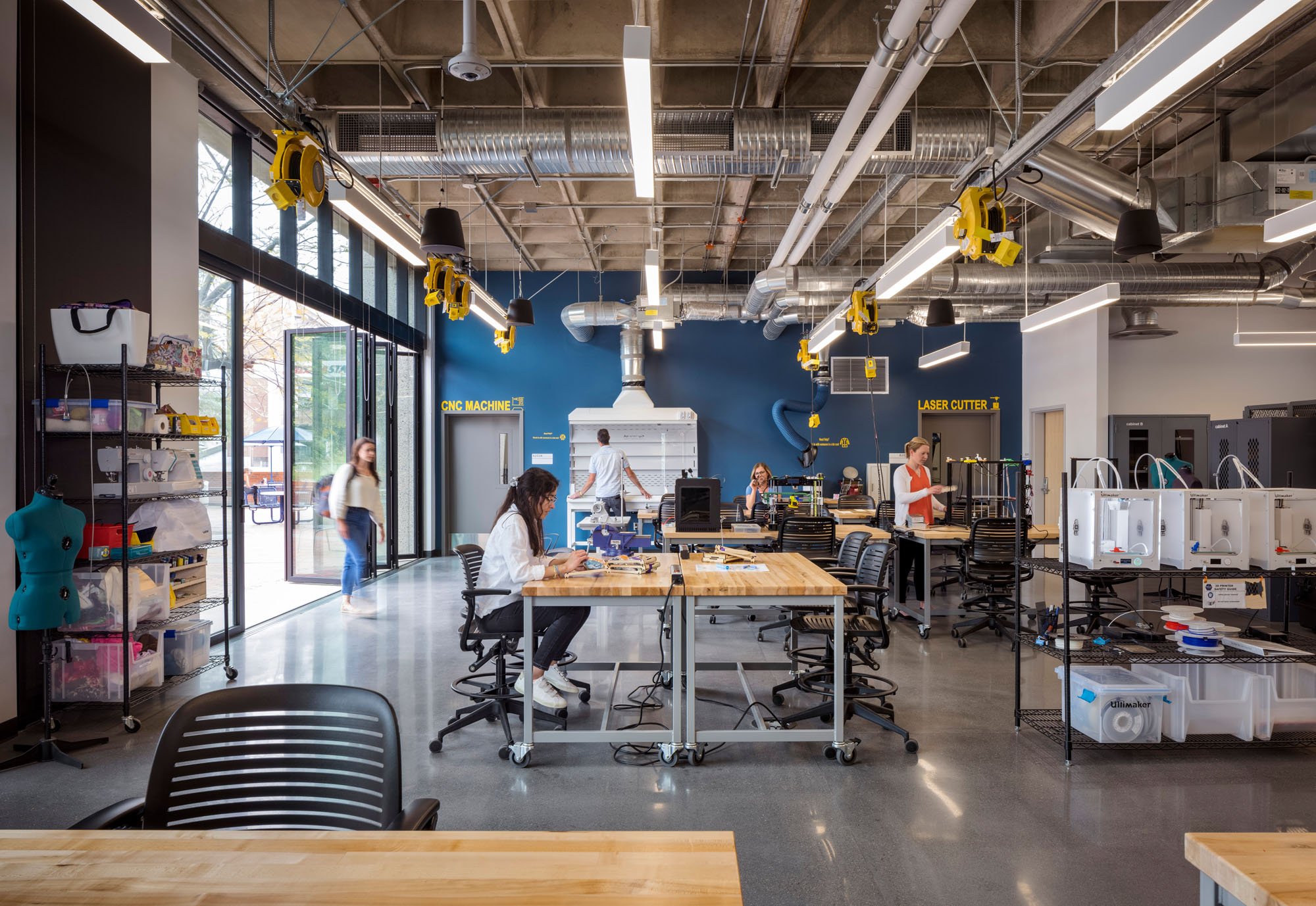 students using a makerspace inside CATylist studio at university of arizona