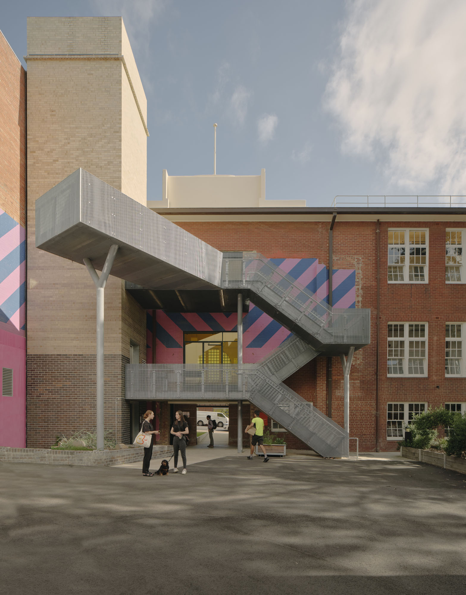 the exterior staircase at the collingwood yards arts campus