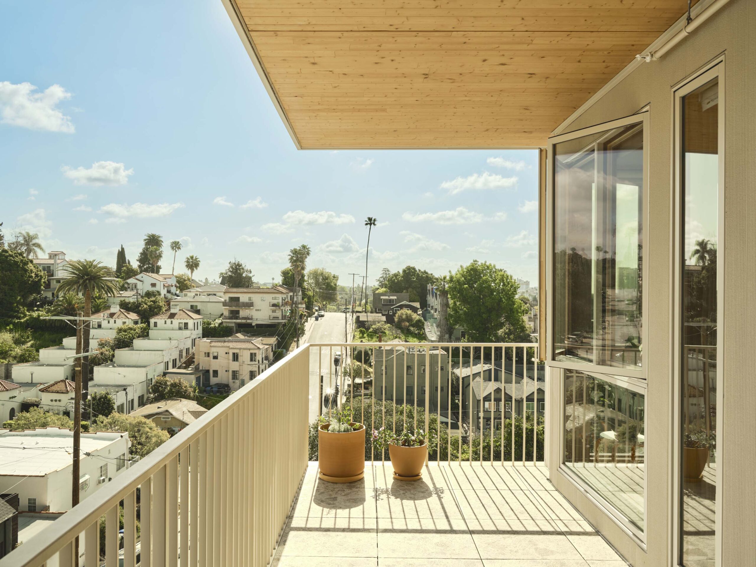image of a balcony of an apartment building in LA