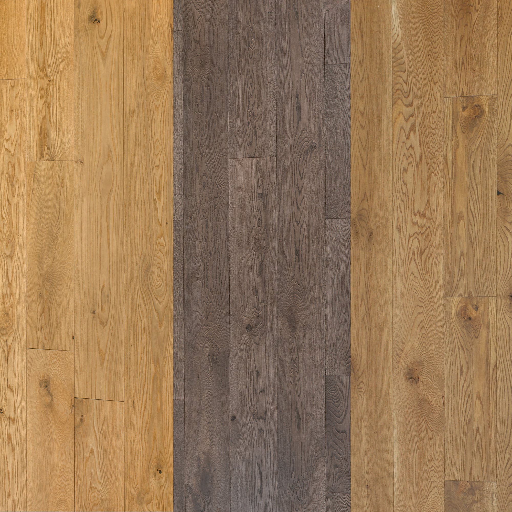 three distinct shades of wood panels put together against each other.