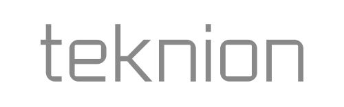 The image shows the word "teknion" in a modern, lowercase sans-serif font with a minimal design on a white background, highlighting its connection to the 2026 Planet Positive Awards.