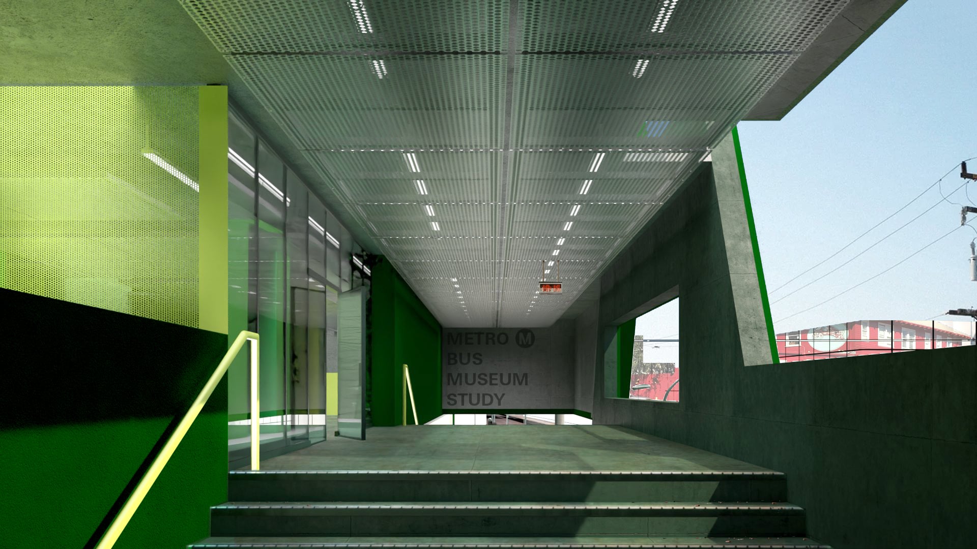 EmaLee Davidson rendering of green metro bus museum study