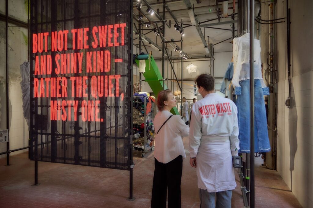 "Wasted Waste" is a performative installation by UMPRUM students featured at the former Baggio Military Hospital during Milan Design Week 2026, Courtesy Luigi Fiano e Ardesia Coco